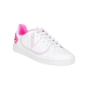 Valentino Garavani Backnet Rockstud Leather Low Top Sneakers White Pink EU 37
